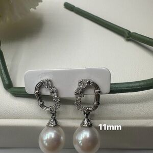 Elegant Silver Pearl Drop Earrings
